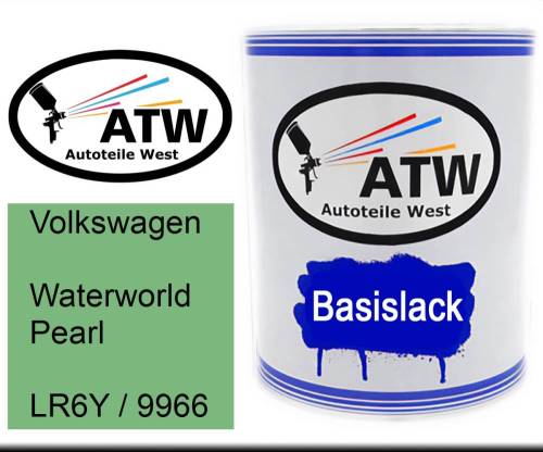 Volkswagen, Waterworld Pearl, LR6Y / 9966: 1L Lackdose, von ATW Autoteile West.